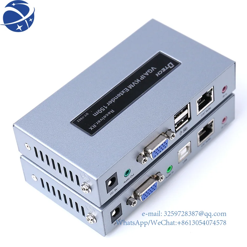 Yun Yi120M 4K 1080P KVM USB2.0 HDMI удлинитель через Cat5E / 6 сигнал, интерфейс VGA, сетевой кабель-адаптер
