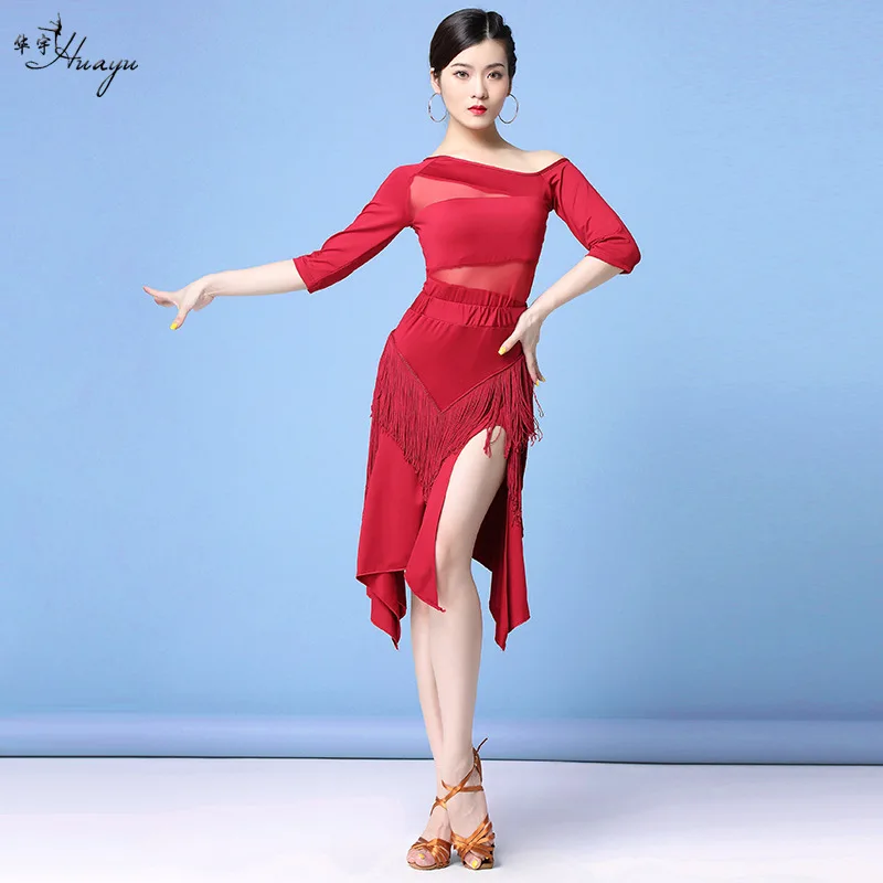 1 комплект/партия женский топ и юбка для латиноамериканских танцев