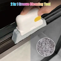 multifunctional groove cleaning tool 2 in 1 window groove cleaning brush sliding door track cleaner cloth household groove brush
