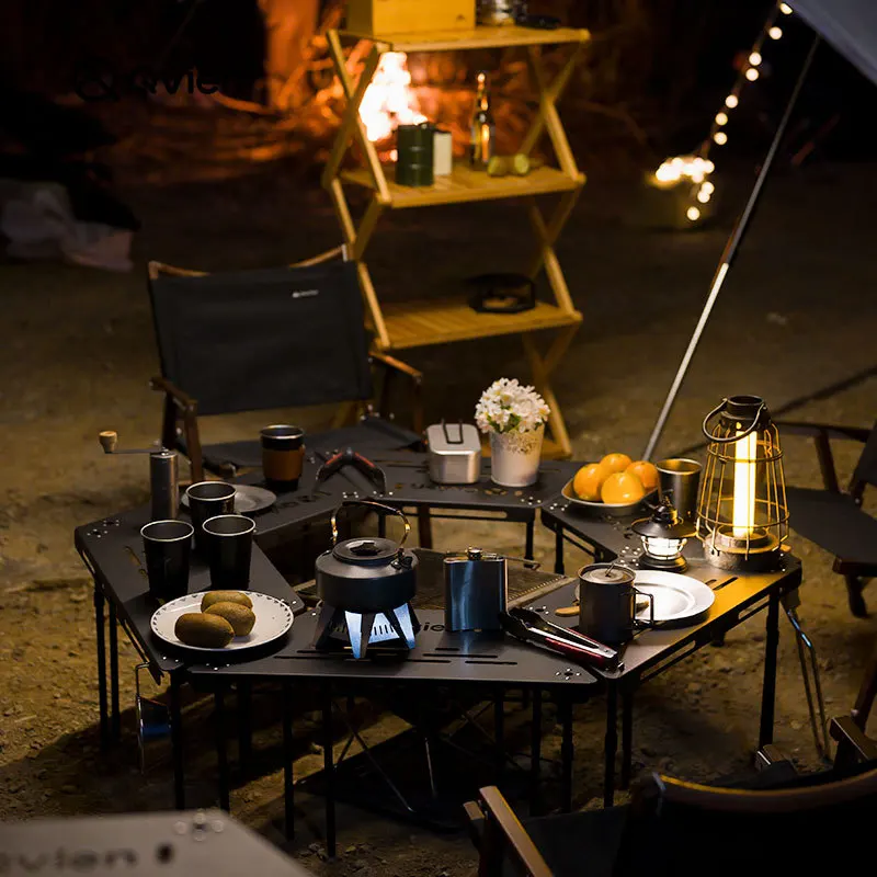 

Outdoor Camping BBQ Aluminum Alloy Table Around Stove Table Splicing Barbecue Random Combination Portable FoldingTable