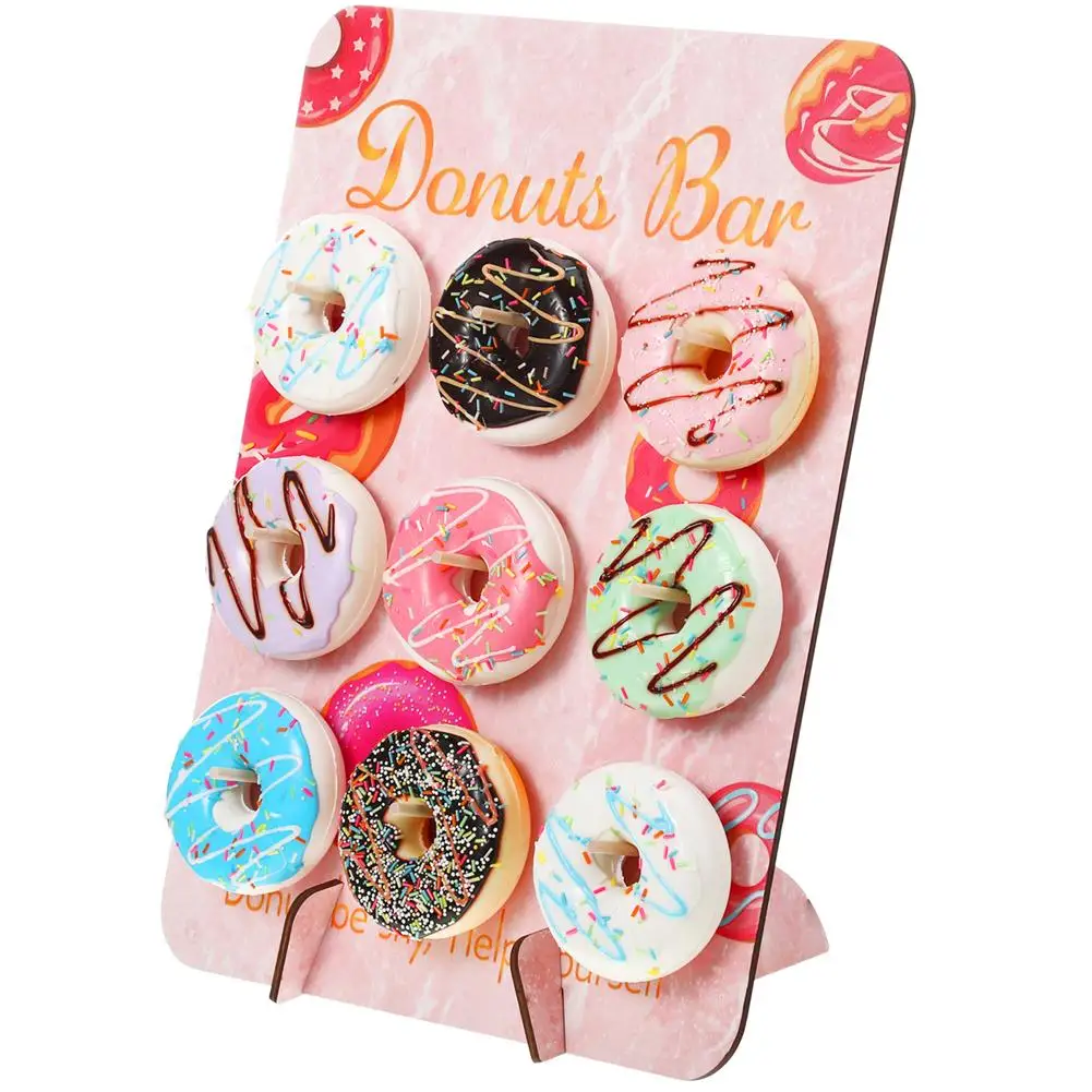 Wooden Donut Wall Display Stand Reusable Donut Board For Birthday Wedding Table Decorations