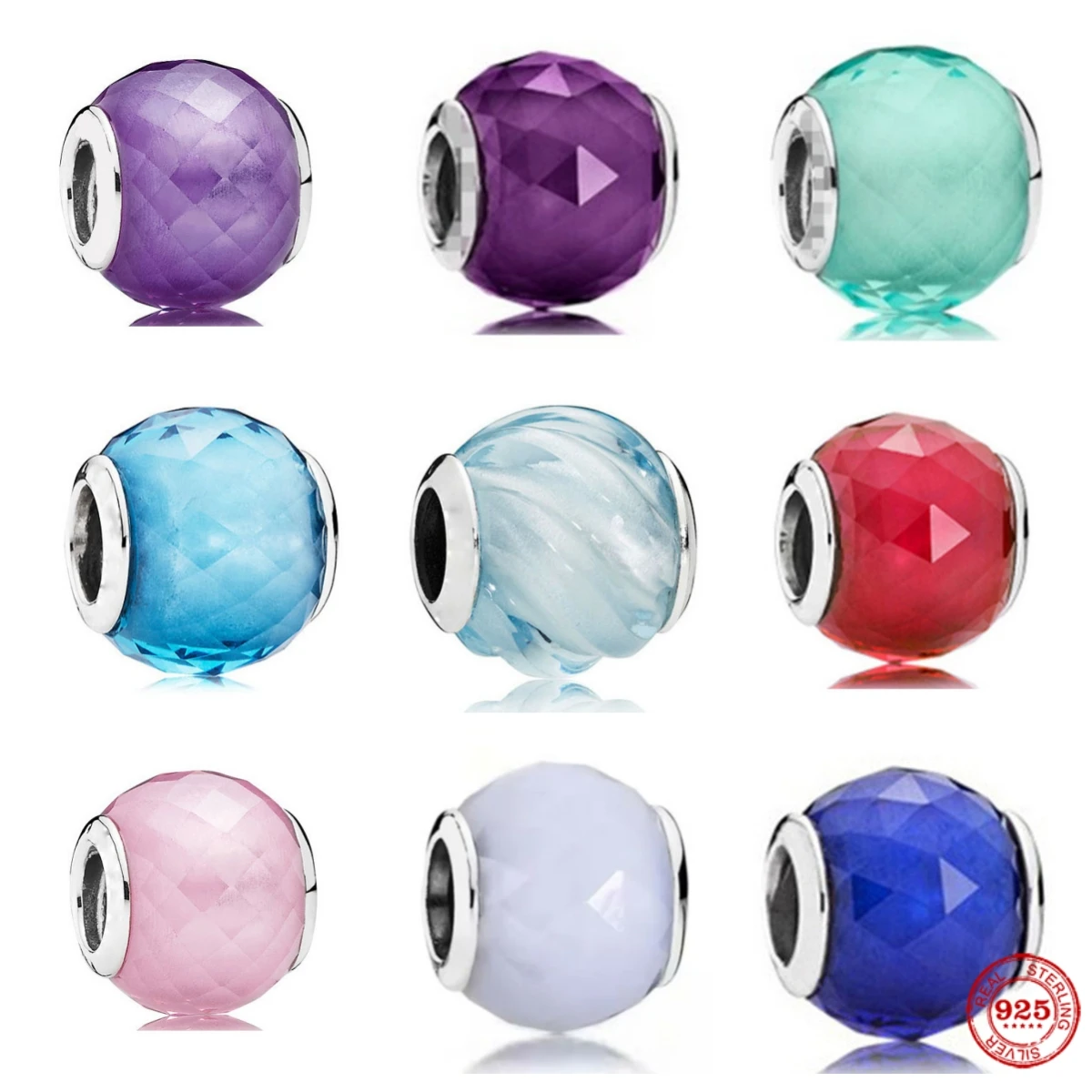 Авторский 925 стерлинговый серебряный браслет-чарм с розовым отделением, из стекла Мурано красного цвета, подходит для оригинальных браслетов и ожерелий Pandora, аксессуаров для ювелирных украшений DIY.