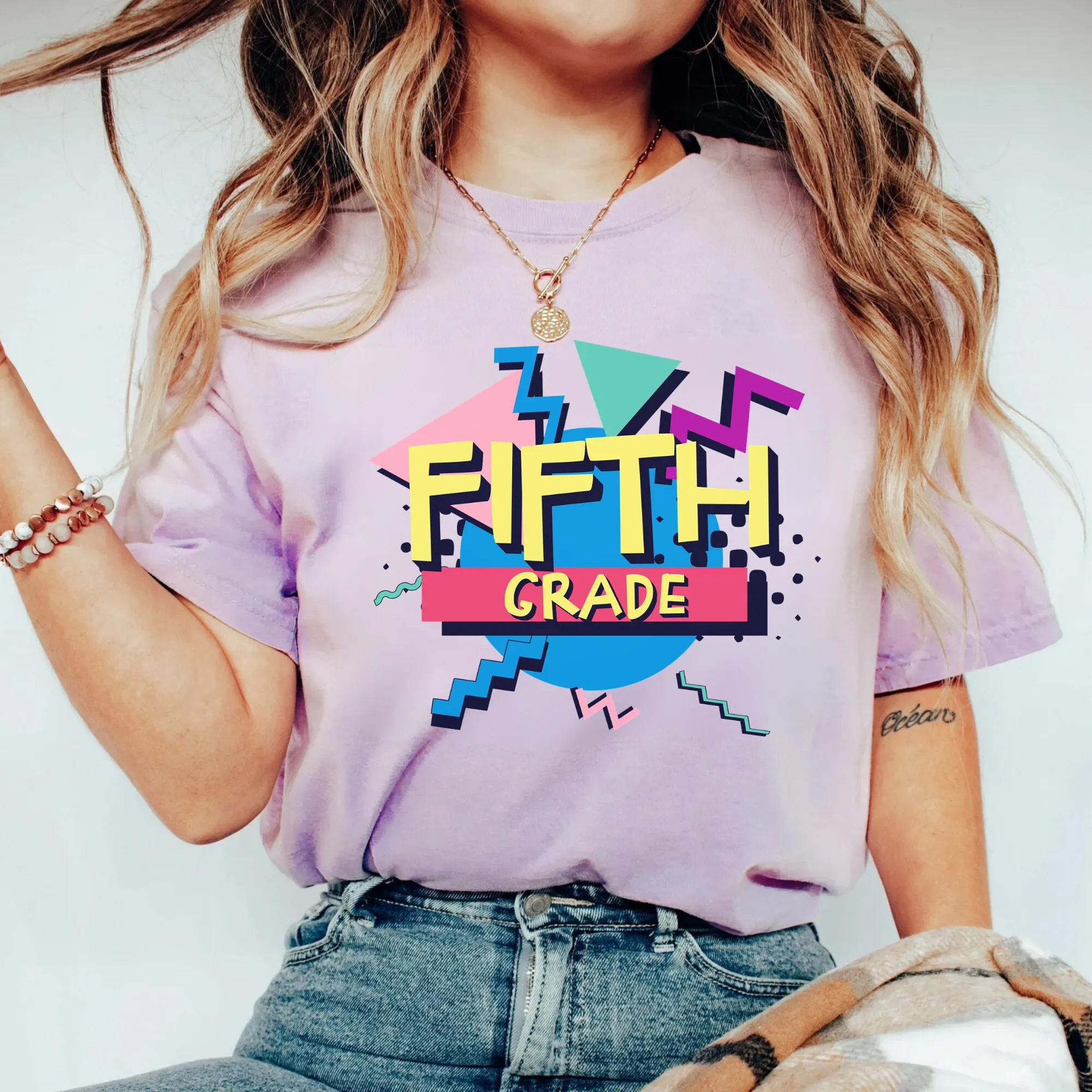 Футболка учителя 5-го класса 90-е 80-е пятый обратно в школу новая ретро-команда