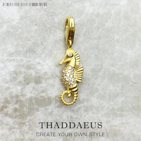 charm hippocampus seahorse 925 sterling silver for women men autumn trendy europe style gift