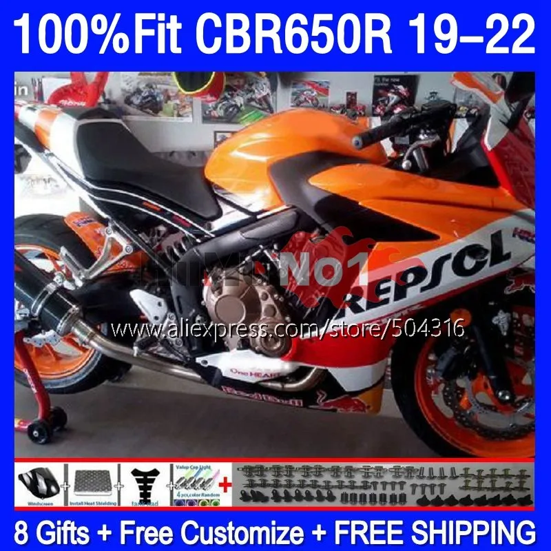 

OEM Body For HONDA CBR650R CBR 650R 650 CBR-650 CBR650 R 19 20 21 22 179MC.23 CBR-650R 2019 2020 2021 2022 Fairing Repsol orange