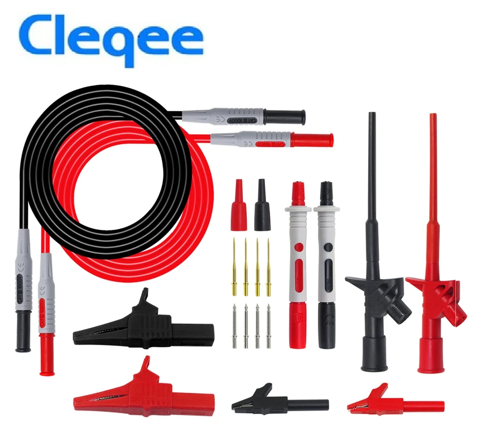 

2018 Cleqee P1600B 10-in-1 Electronic Specialties Test Lead kit Automotive Test Probe Kit Multimeter probe leads kit Banana plug