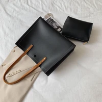 beige leather tote bag for women 2022 trend large size women handbag big shopper black side office bag with coin purse