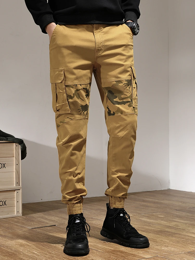 

2022 New Spring Summer Multi-Pockets Military Cargo Pants Men Work Joggers Streetwear Solid Cotton Casual Tactical Trousers