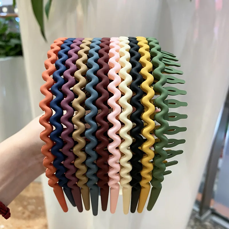 

Матовые зубчатые аксессуары для волос зубчатая Нескользящая волнистая повязка для волос обруч для волос модный простой обруч для волос ...