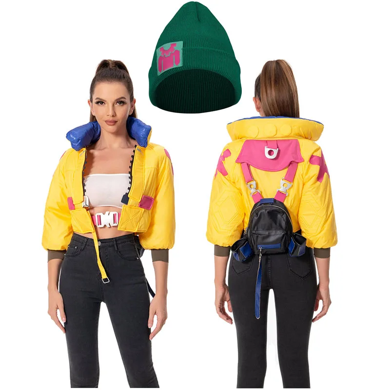 

Желтое Пальто Valorant Killjoy, розовый костюм, сумка, Хэллоуин, карнавальный жакет, подарок