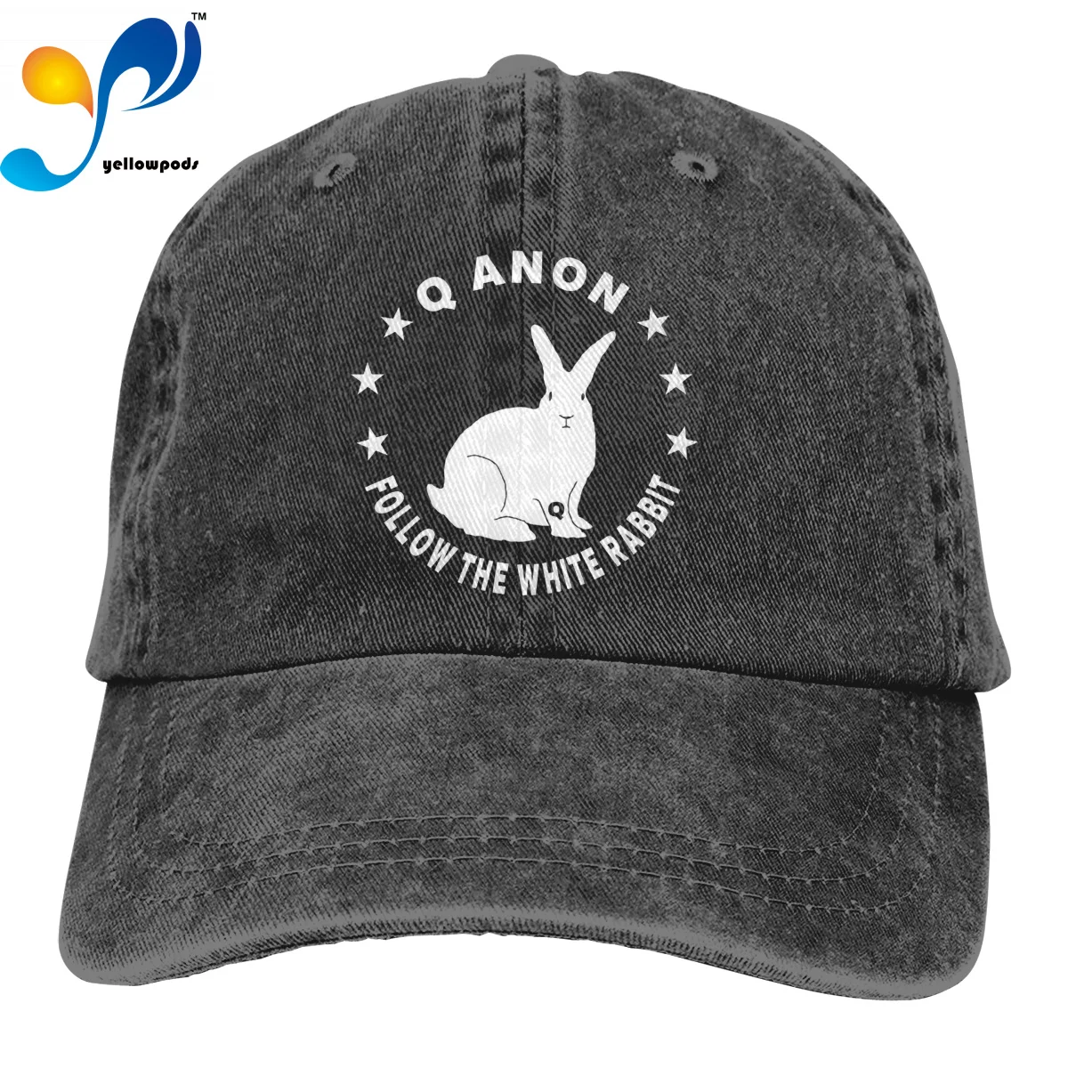 

Q Anon Follow Fashion Baseball Cap The White Rabbit Logo Hats Men Cotton Outdoor Simple Visor Casual Cap Caps Hats For Women