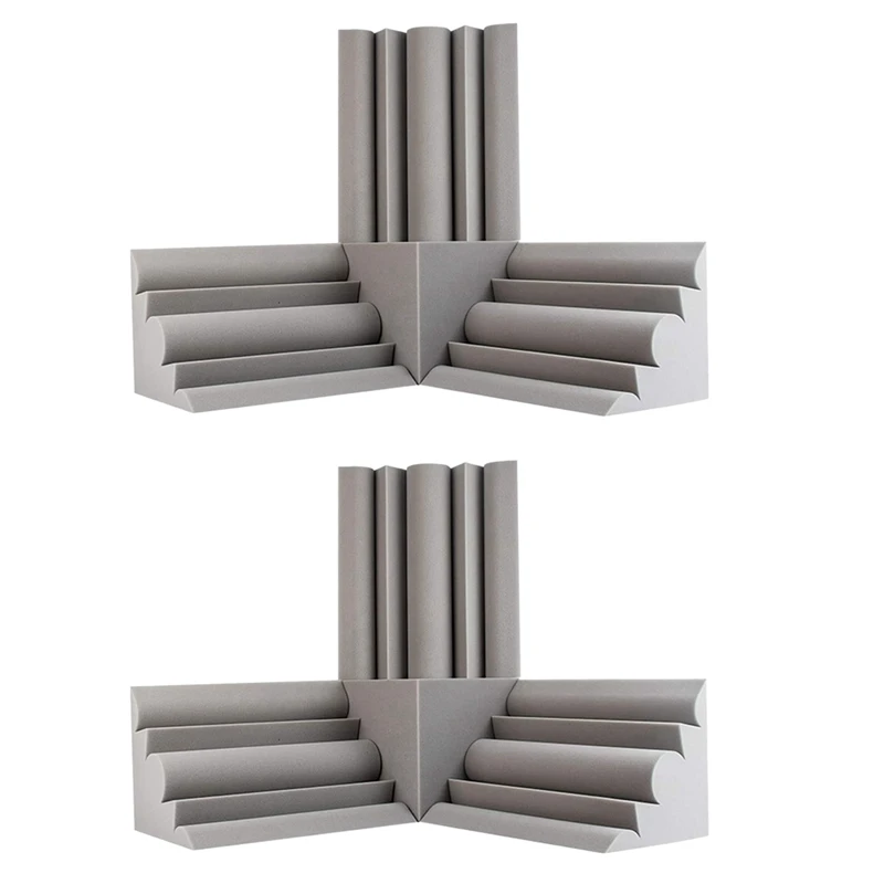 

8X Absorption Foam Home Theatre Corner Sound Insulation Cotton Acoustic Foam Tiles Panels,Grey