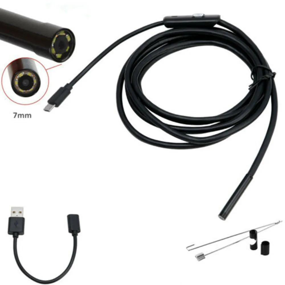 

Waterproof Endoscope Camera Telescopic Mirror 640*480 USB Borescope 6 Adjustable White LED Lights For Take Photo Record Video