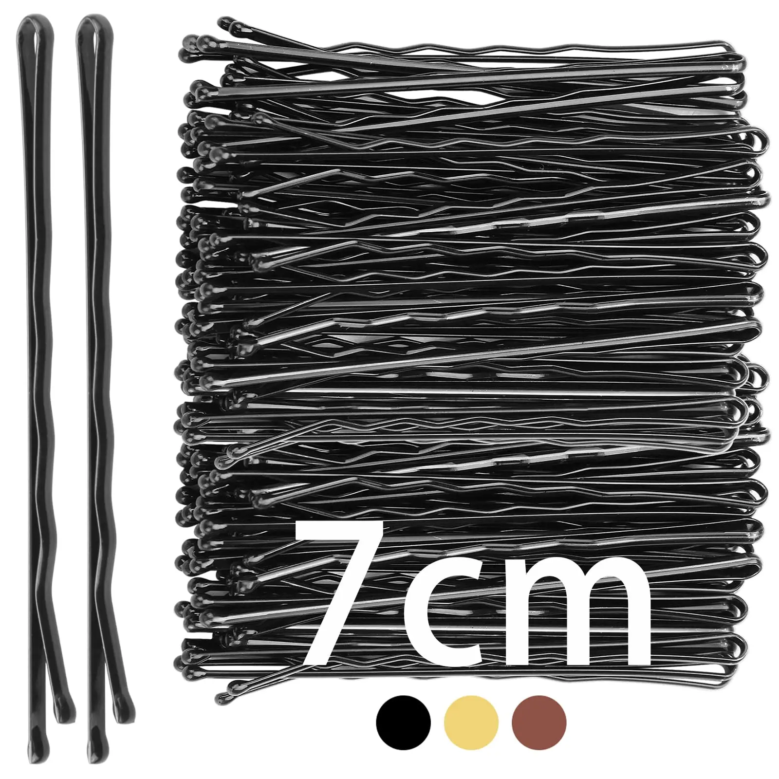 

7cm Bobby Pins Set for Women and Girls 50pcs Black Hair Pins Waved Kirby Hair Grips for Updos All Hairing Styles