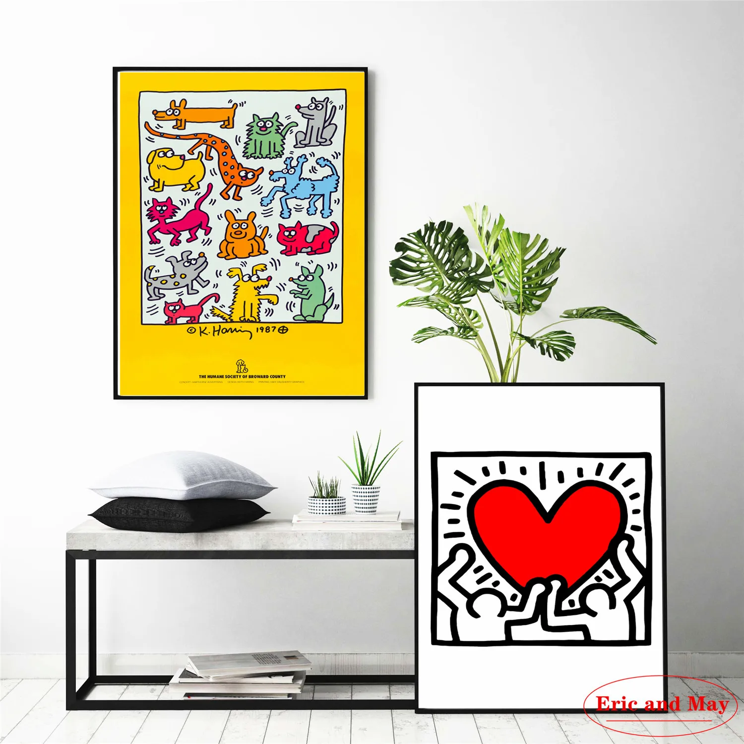 

Keith Exhibition Abstract Haring Pop Art Canvas Painting posters and prints Vintage Poster Decorative Home Decor Cuadros