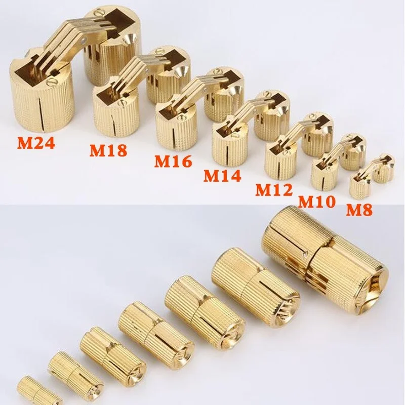 

Copper Barrel Hinges Cylindrical Hidden Cabinet Concealed Invisible Brass Hinges Mount For Furniture Hardware