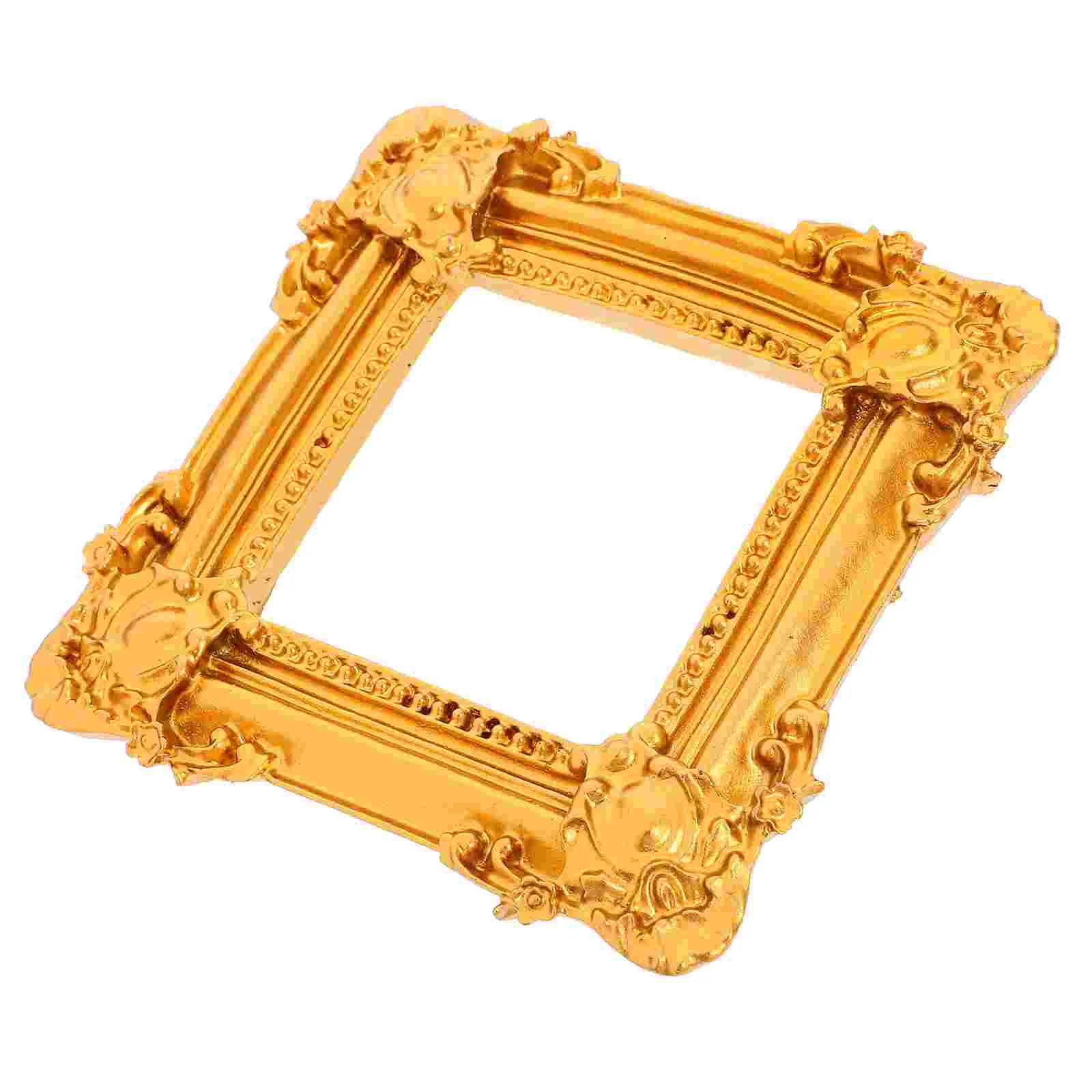 Украшенная фоторамка в европейском стиле золотая смола квадратная настенная