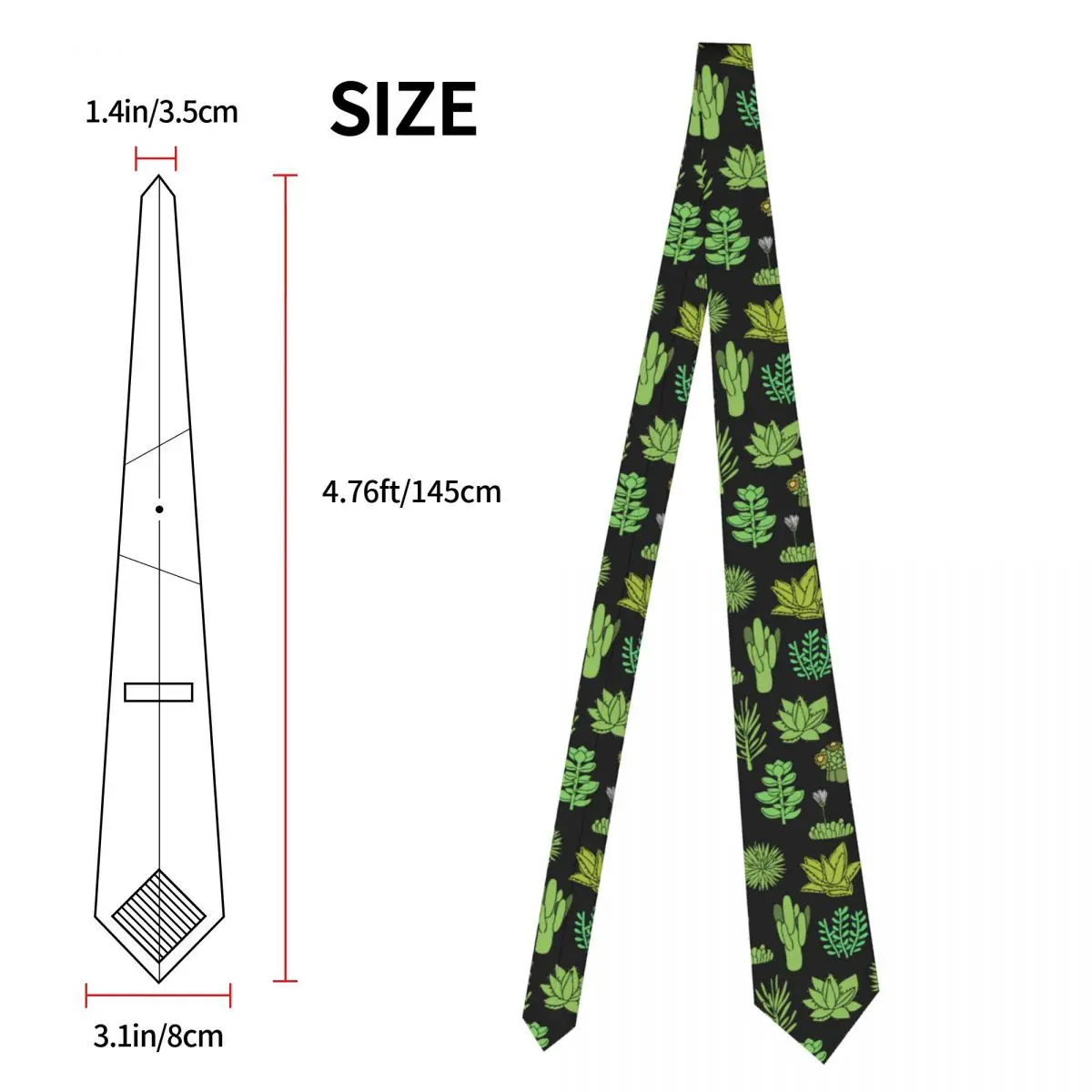 Succulents Cactus Cacti Neckties Unisex Polyester 8 cm Neck Ties for Men Skinny Narrow Shirt Accessories Gravatas Wedding Office images - 6