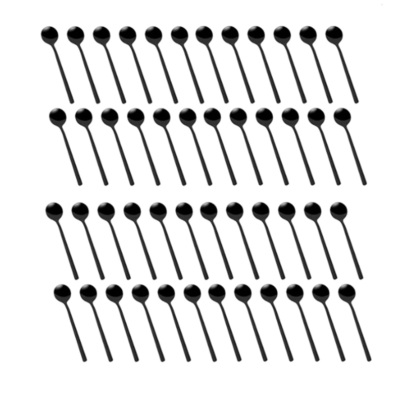 

Кофейные ложки, чайные ложки с черным покрытием, матовая ручка для десерта, чая, мороженого, торта, кофе