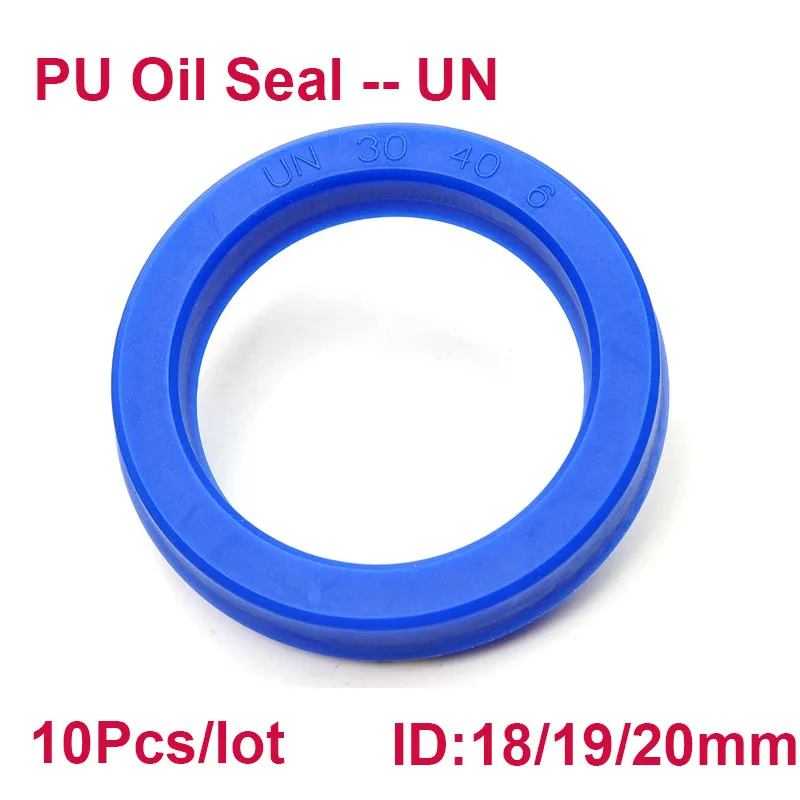

UN Radial Shaft Seal PU Hydraulic Oil Seal, Piston Shaft Piston Rod Single Lip U Cup ,Blue ring,Pack of 10 Pieces, ID 18 19 20mm
