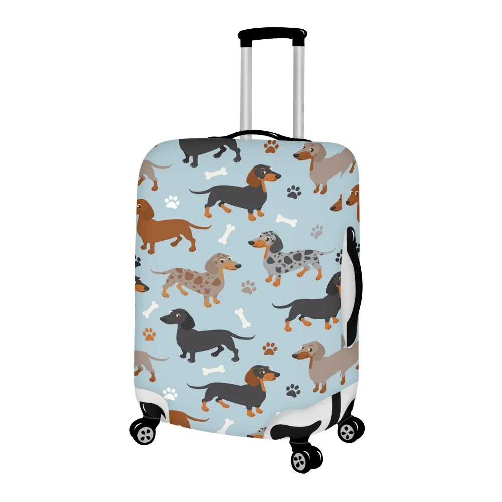 Twoheartsgirl Washable Suitcase Cover Cute Dachshund Dog Travel Suitcase Protector Fits 18 to 32 Inch Luggage Zipper Closure
