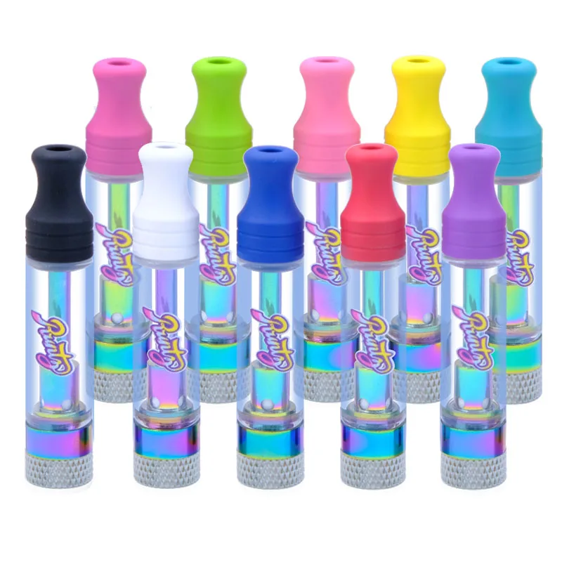 

100PCS Runtz Runty Atomizers Cartridge 0.8ml 1ml Ceramic Glass Thick Oil Carts Pen Wax Vaporizer 510 Thread E Cigarette Tank