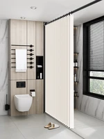 not inoriginal design accordion shower curtain foldable home thickened magnetic curtain bathroom waterproof fabric customizable
