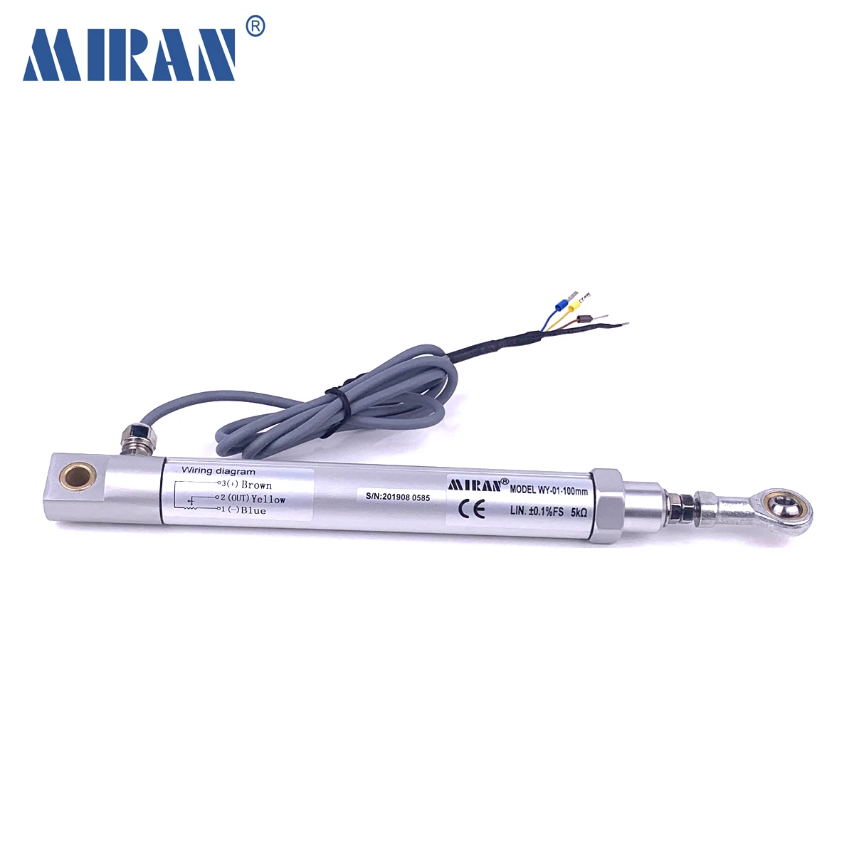 Miran WY-02 15-75mm High Sealing Screw Installation Miniature Pull Rod Linear Position Sensor/Scale for Cement Equipment