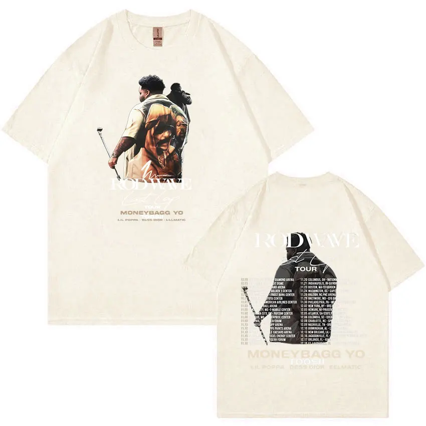 Rod Wave Last Lap Tour 2024 Print T Shirts Men Women Retro High Quality Fashion T-shirt Hip Hop Oversized Cotton Tees Streetwear
