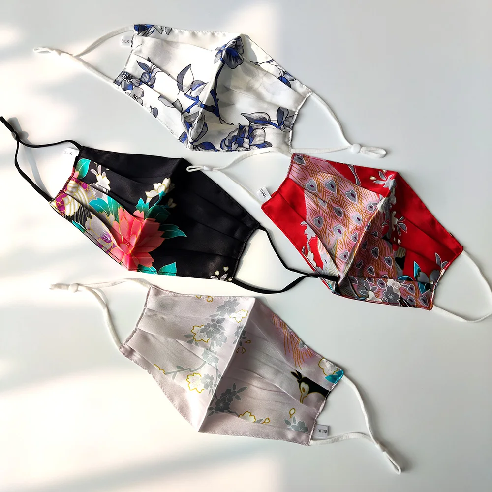 100% чистый шелк тутового шелкопряда маски для лица чувствительных женщин рот