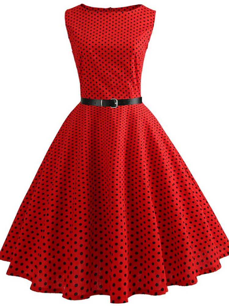 

Summer Womens Dresses Casual Floral Retro Vintage 50s 60s Robe Rockabilly Swing Pinup Vestidos Valentines Day Party Dress