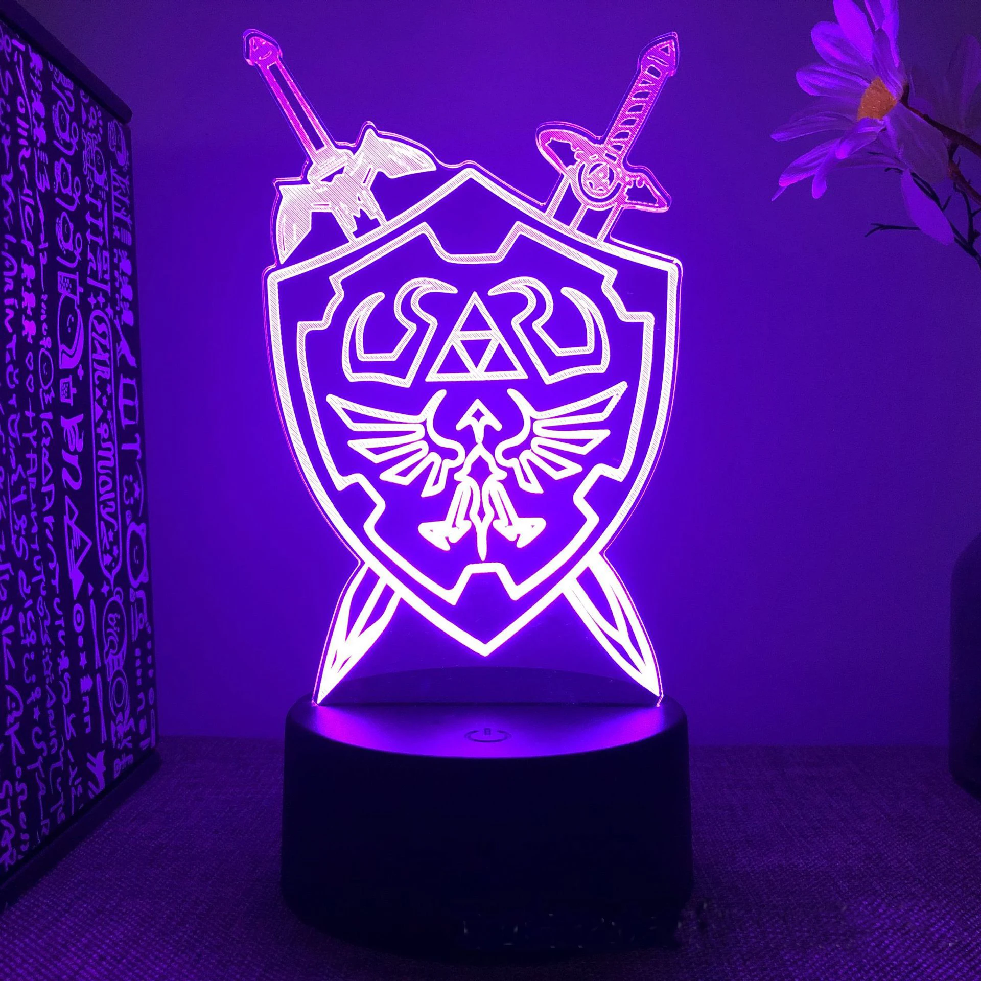 

Anime 3D Acrylic Illusion Night Light Colorful Link Breath of the Wild Lamp Bedroom Decoration Lighting Christmas Gift Lampara