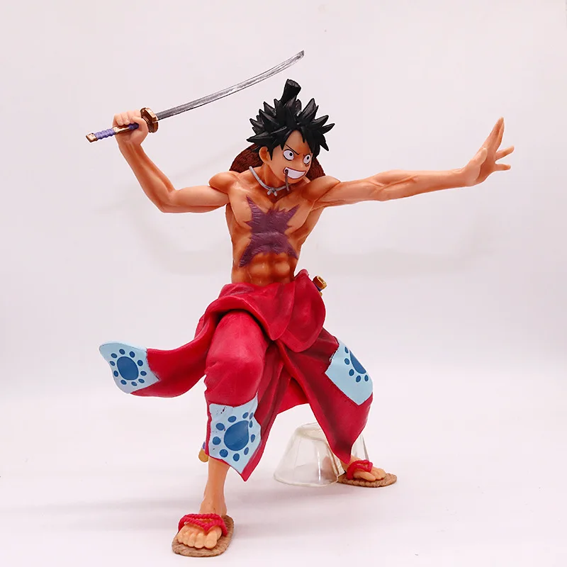 

22cm One Piece Luffy Hand-Made Arms Changeable Kimono Luffy Model Boxed Changeable Hand and Sword Model Ornaments