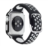 2 in 1 plating tempered glass case soft silicone strap for apple watch series se654321 apple watch band design