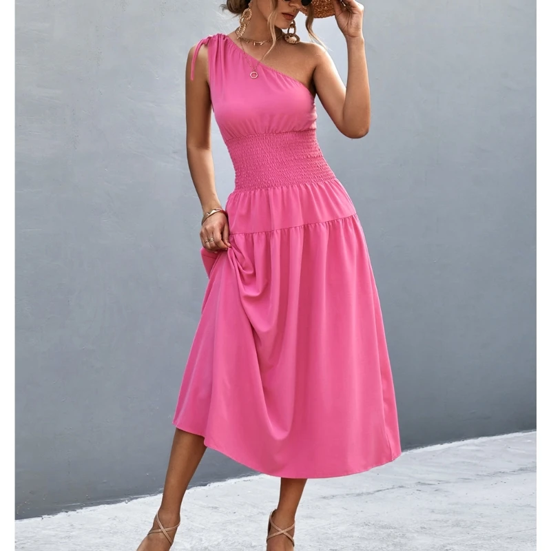 

Женский летний сарафан на одно плечо, длинное пляжное платье макси без рукавов с цветочным узором