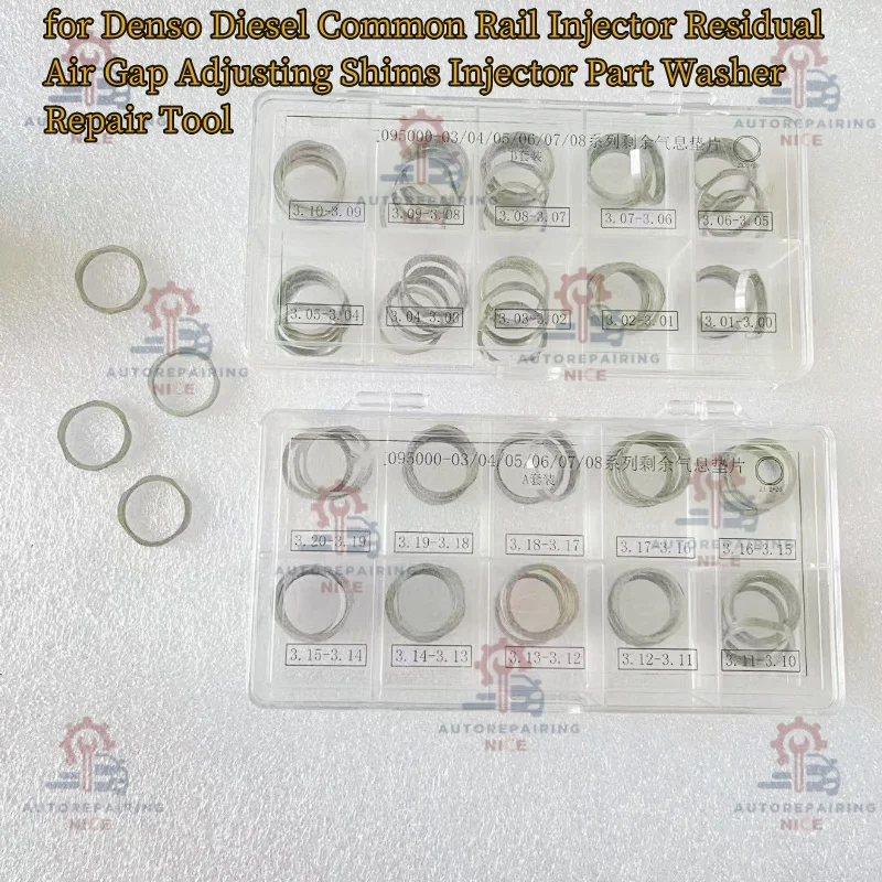 Фото Для Denso дизельный инжектор Common Rail, залишковый воздушный зазор, регулировочные прокладки, часть инжектора, шайба, инструмент для ремонта №2