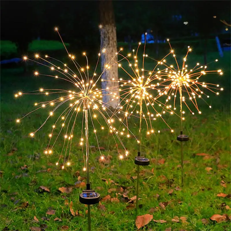 

Outdoor LED Solar Flashing Fireworks Lights 90/120/150 LEDs Waterproof String Fairy Light For Home Garden Christmas Decoration