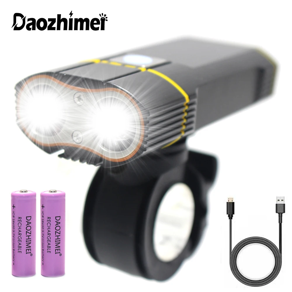 

XM-L T6 LED Bicycle Light 2*T6 USB Flashlight 6000 Lumens outdoors Waterproof Headlamp front Lights flash light Camping Torch
