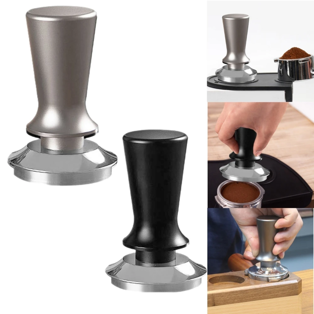

51/53/58mm Coffee Tamper Golden Sandalwood Handle 304Stainless Steel Coffee Powder Hammer Espresso Cafe Tools Barista