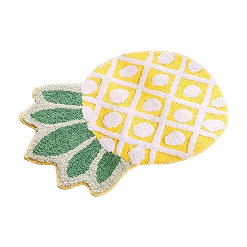 

1 PCS Bathroom Rugs Decorative Kitchen Mat Cartoon Pineapple-Area Rugs Decor Yellow