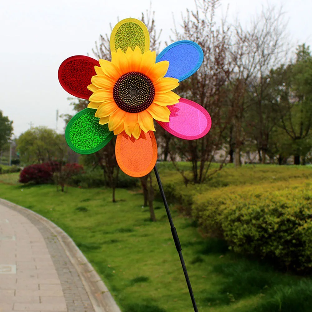 

Colorful Pinwheel Wind Yard Garden Windmill Crafts Decorations Sunflower Whirling