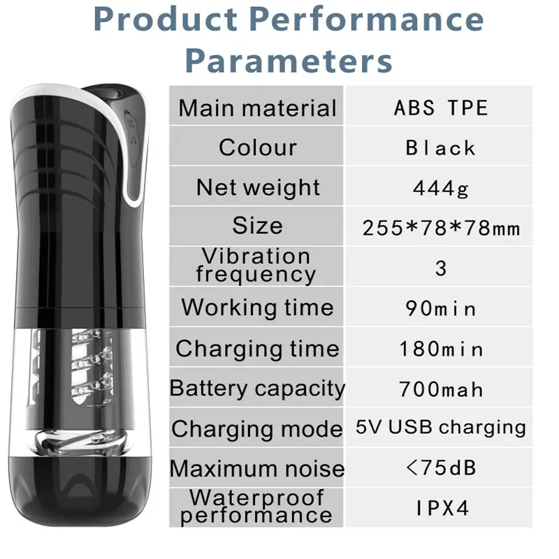 Мужской автоматический выдвижной мастурбатор для эрекции пениса Вибратор