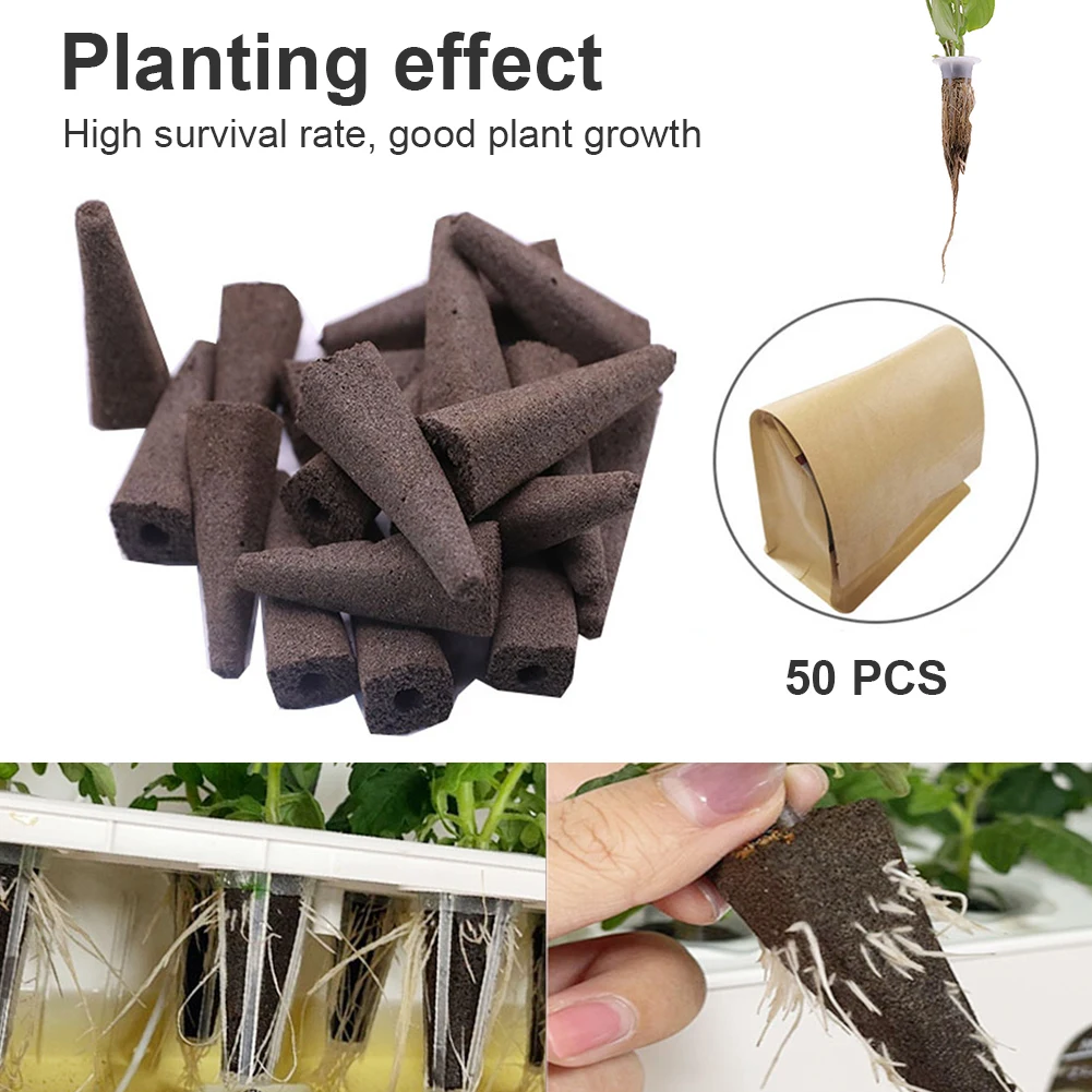 50Pcs Eco-Friendly Grow Sponges Plant Growth Replacement Sponges Seed Root Starting Plugs for Hydroponic Garden System