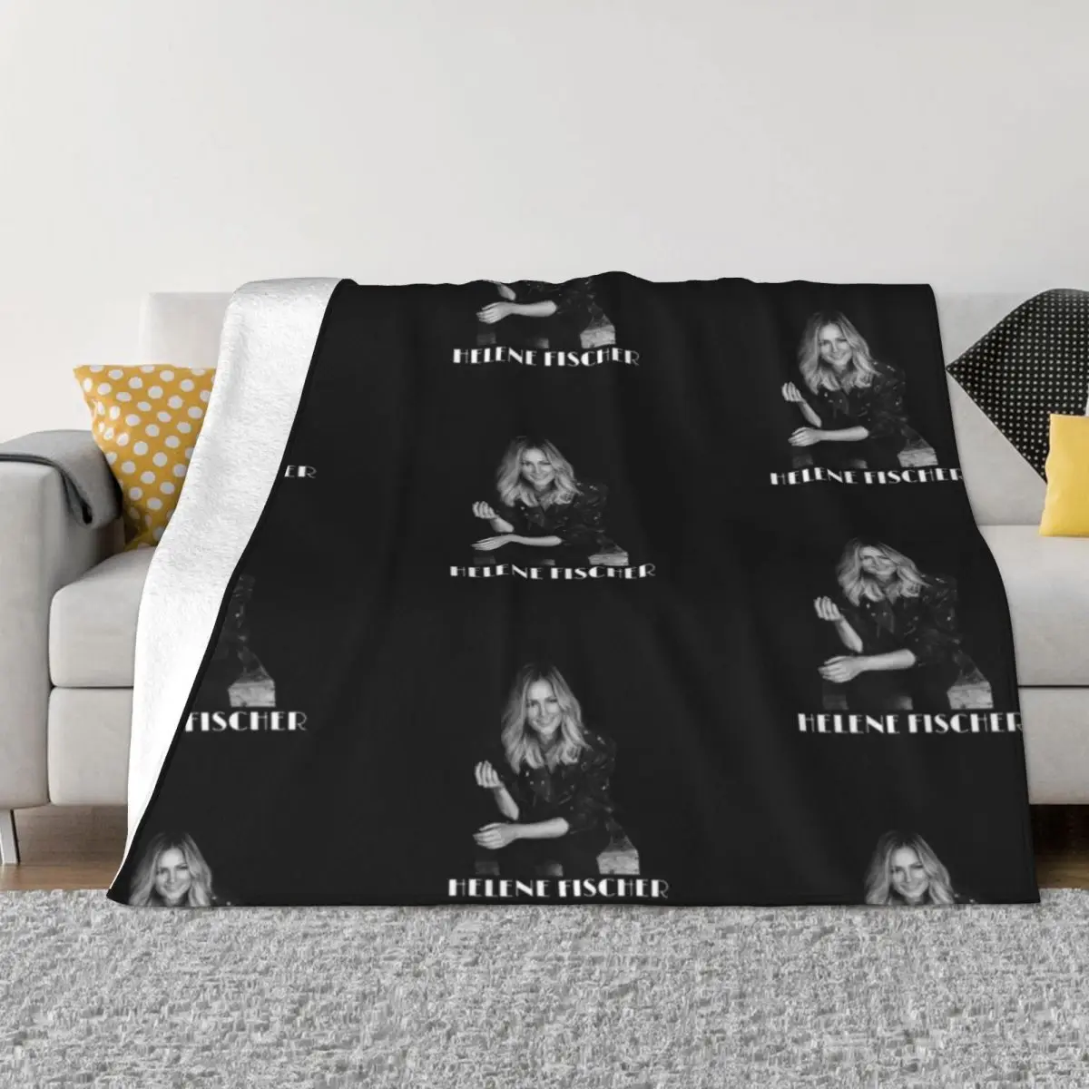 

Helene Fischer Plaid Blanket Fleece Decoration Pop Singer Portable Ultra-Soft Throw Blanket for Home Travel Bedspreads