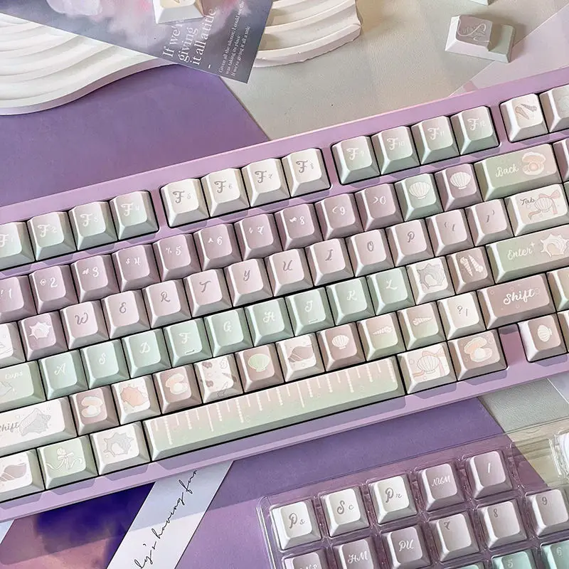 Оригинальные фиолетовые колпачки для механической клавиатуры из ПБТ с