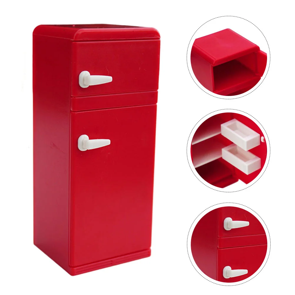 

Refrigerator Toy Mini Kitchen Model Fridge House Miniatureplay Appliancespretend Machine Artificial Cookware Plaything