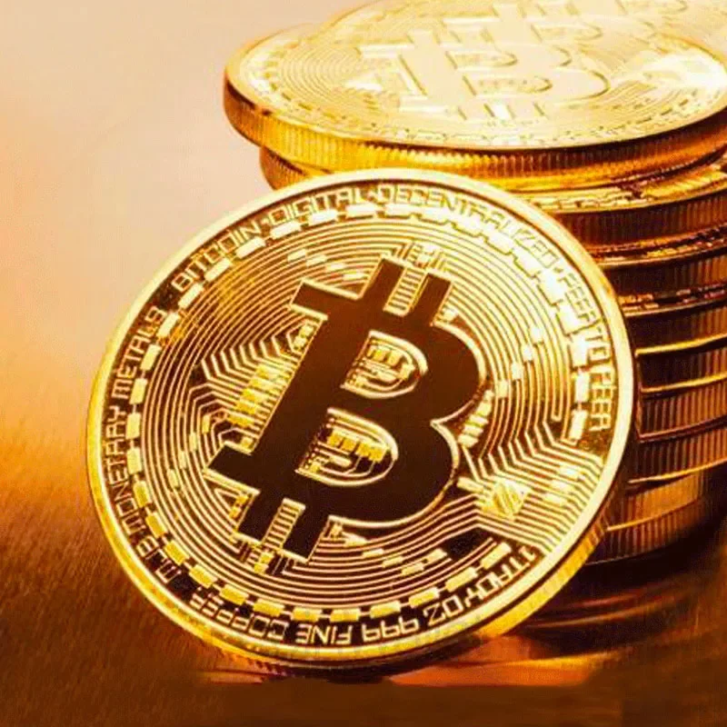 

Art Collection Gold Plated Physical Bitcoins Bitcoin BTC with Case Gift Physical Metal Antique Imitation Silver Coins