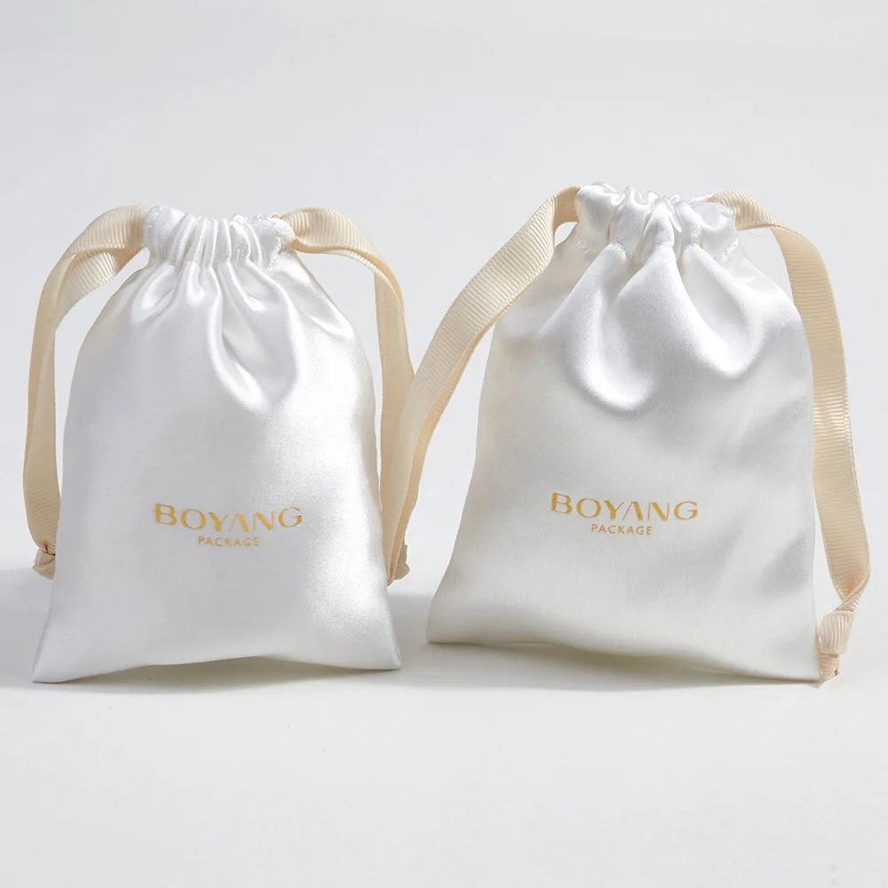

HIgher Quality Silk Stain Gift Pouches 7x9cm 8x10cm 9x12cm 10x15cm 12x17cm pack of 50 can print logo Party Candy Drawstring Bag
