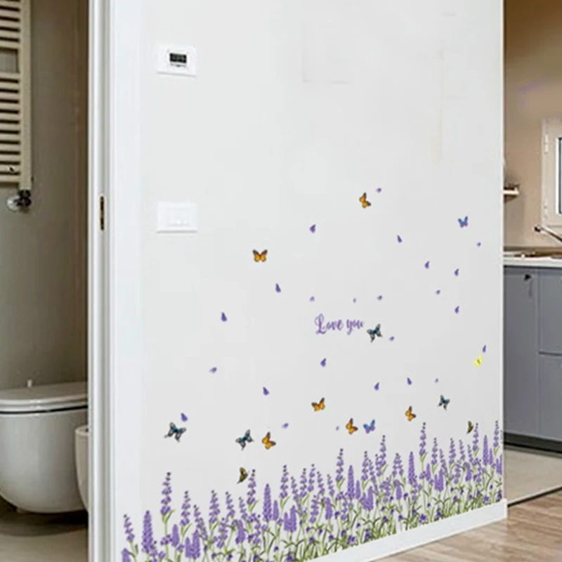 Фиолетовая Лавандовая бабочка искусственная кожа шкаф детская комната съемная