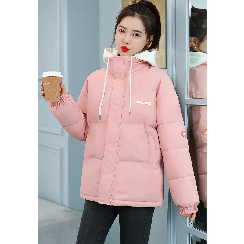 

2022 Winter New Large Size Bread Coat Hooded Women's Thickened Padded Padded Jacket Lace-up Padded Jacket